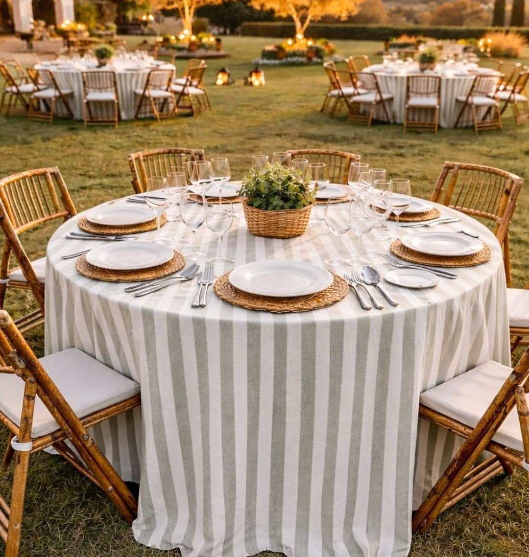 cubertería y mantelería eventos 